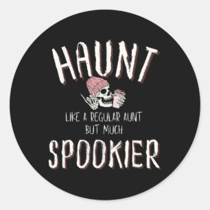 Aunt Shirt Halloween Skeleton Costume Classic Round Sticker