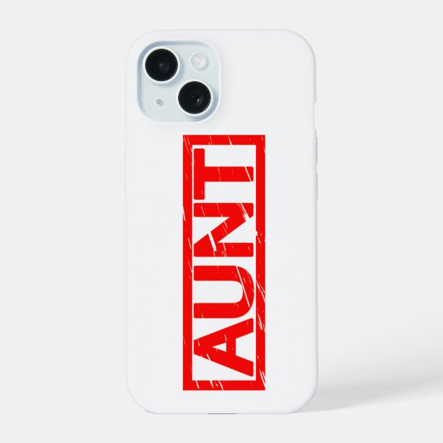 Aunt Stamp iPhone 15 Case (Back)