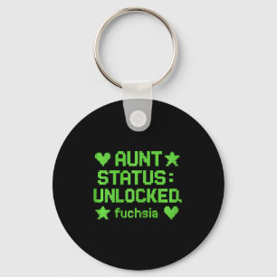 Aunt Status Unlocked Pixel Art Neon Green Gamer No Key Ring