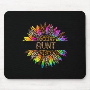 Aunt sunflower leopard tie dye auntie mothers day mouse pad