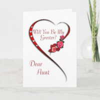 Aunt, Swirling heart Greeter invitation