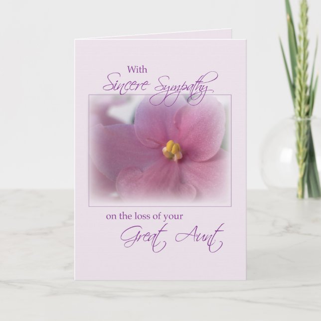Aunt, Sympathy, Lilac Card (Front)