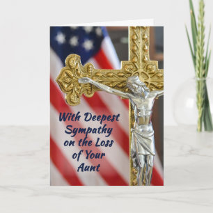 Aunt, Sympathy Religious Christian Military Card