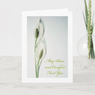 Aunt Sympathy with Peace Lily in Soft Tones Card