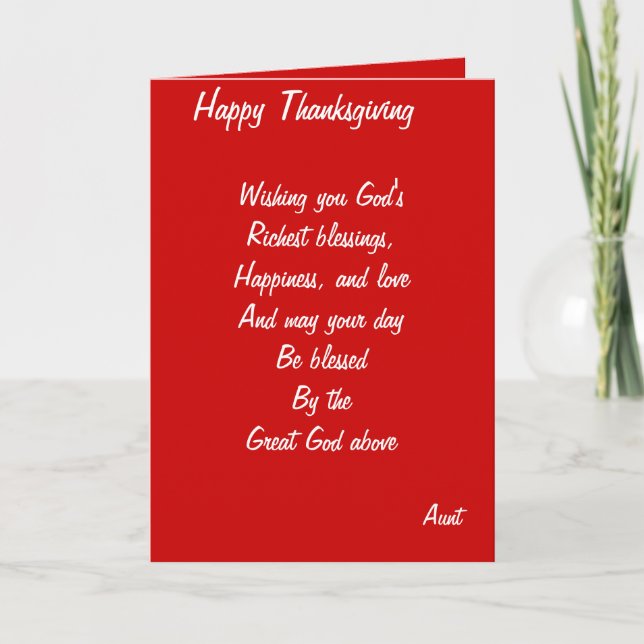 Aunt thanksgiving cards (Front)