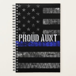 Aunt Thin Blue Line Distressed Flag Planner