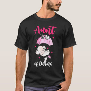 Aunt To Be Of Twins Niece And Nephew Elephant Umbr T-Shirt