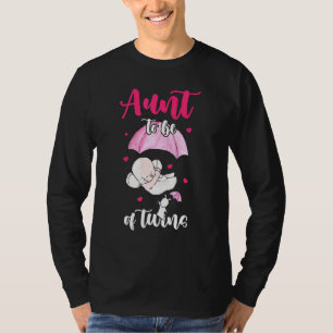 Aunt To Be Of Twins Niece And Nephew Elephant Umbr T-Shirt