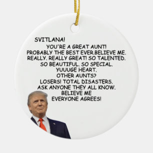 Aunt Trump christmas gift for Aunt Christmas tree Ceramic Tree Decoration