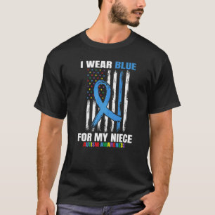 Aunt Uncle Blue For My Niece Autism Awareness Amer T-Shirt