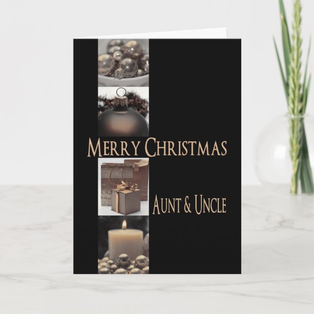 Aunt & Uncle Christmas Card with ornaments (Front)