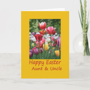 Aunt & Uncle Happy Easter Tulip card