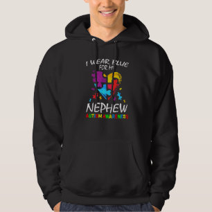 Aunt Uncle I Wear Blue For My Nephew Autism Awaren Hoodie