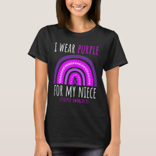 Aunt Uncle I Wear Purple For My Niece Epilepsy Awa T-Shirt