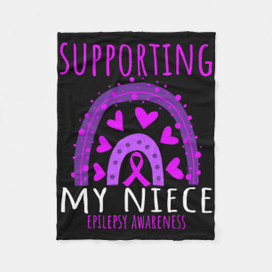 Aunt Uncle Men Women Purple Niece Support Epilepsy Fleece Blanket