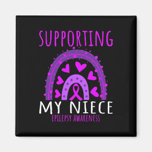Aunt Uncle Men Women Purple Niece Support Epilepsy Magnet