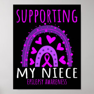 Aunt Uncle Men Women Purple Niece Support Epilepsy Poster