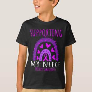 Aunt Uncle Men Women Purple Niece Support Epilepsy T-Shirt