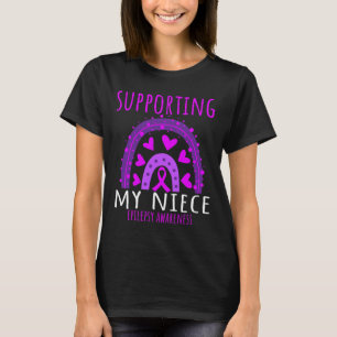 Aunt Uncle Men Women Purple Niece Support Epilepsy T-Shirt
