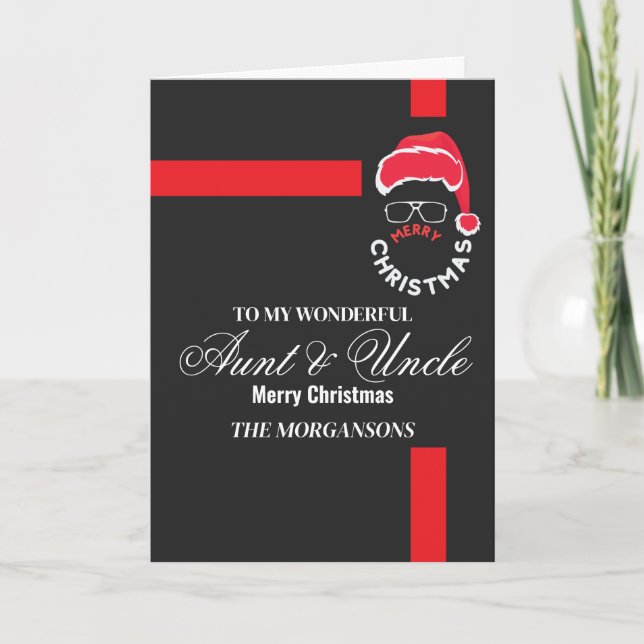 Aunt / Uncle Merry Christmas  Holiday Card (Front)