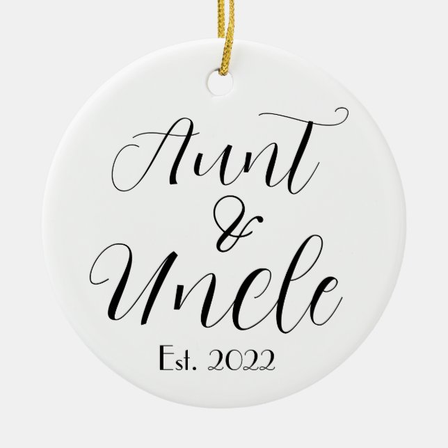 Aunt & Uncle Pregnancy Announcement  Ceramic Tree Decoration (Front)