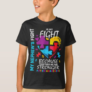 Aunt Uncle Puzzle Heart Blue Fighter Nephew Au T-Shirt