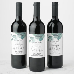Aunt & Uncle to Be Pregnancy Announcement Friends  Wine Label