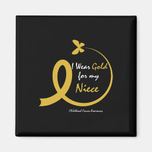 Aunt Uncle Wear Gold For My Niece Childhood Cancer Magnet