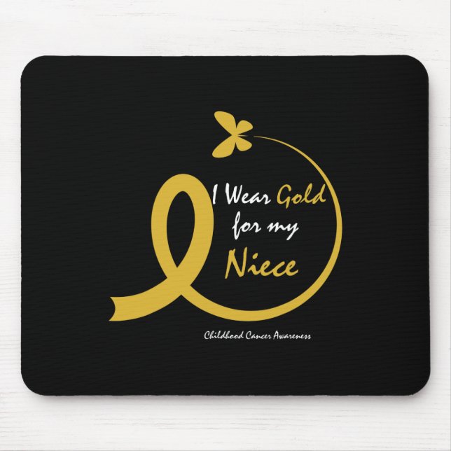 Aunt Uncle Wear Gold For My Niece Childhood Cancer Mouse Pad (Front)