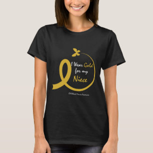Aunt Uncle Wear Gold For My Niece Childhood Cancer T-Shirt