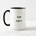 Aunt Weddings Christmas Black White Gift Favour  Mug<br><div class="desc">Designed in pink,  black white custom colours and text templates for "Aunt" and name which you can customise as you like. You may choose different colours or sizes for the cup and personalise the texts as you like!</div>