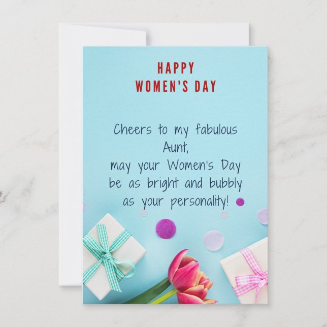 Aunt - Womens Day Greeting Card  (Front)