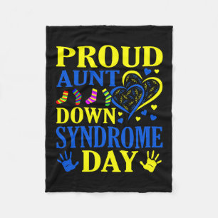 Aunt World Down Syndrome Day Awareness Month Graph Fleece Blanket