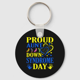 Aunt World Down Syndrome Day Awareness Month Graph Key Ring