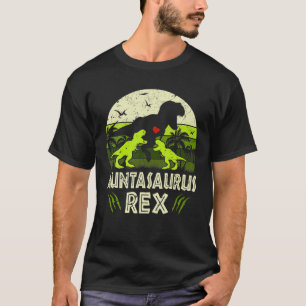 Aunta Dinosaur T Rex Auntasaurus 2 Kids Family Mat T-Shirt