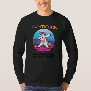 Aunticorn An Awesome Aunt Dabbing Dancing Unicorn T-Shirt