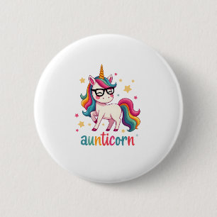 Aunticorn Aunty Dabbing Unicorn Auntie Aunt Christ 6 Cm Round Badge