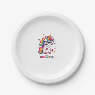 Aunticorn Aunty Dabbing Unicorn Auntie Aunt Christ Paper Plate
