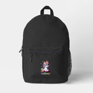 Aunticorn Aunty Dabbing Unicorn Auntie Aunt Christ Printed Backpack