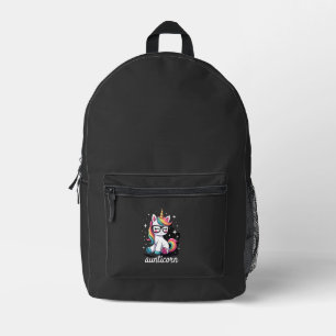 Aunticorn Aunty Dabbing Unicorn Auntie Aunt Christ Printed Backpack