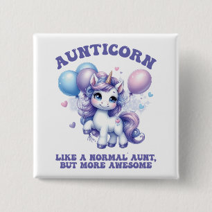 Aunticorn Cool Auntie 15 Cm Square Badge