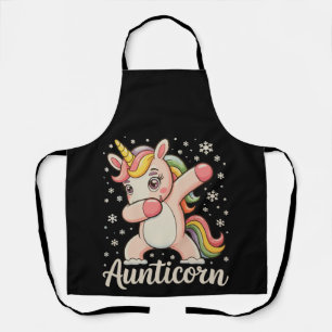 Aunticorn Dabbing Unicorn Auntie Christmas Xmas Apron
