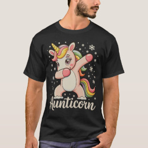 Aunticorn Dabbing Unicorn Auntie Christmas Xmas T-Shirt