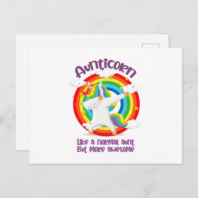 Aunticorn Like A Normal Aunt But More Awesome Postcard (Front/Back)