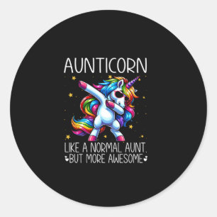 Aunticorn Like Normal Aunt But More Awesome Dabbin Classic Round Sticker