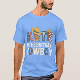Auntie 1St Birthday Cowboy Western design girl T-Shirt