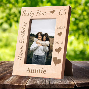 Auntie 65th Birthday Photo frame with name love