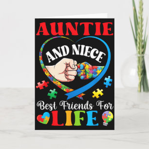 Auntie And Niece Best Friends For Life Autism Supp Card
