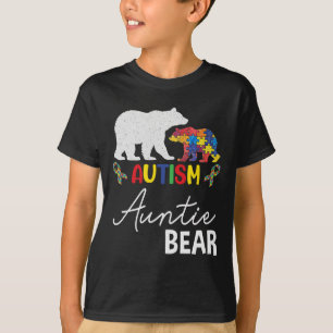 Auntie Bear Autism Awareness Aunt Women Gift T-Shirt