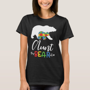 Auntie Bear Autism Awareness Aunt Women T-Shirt